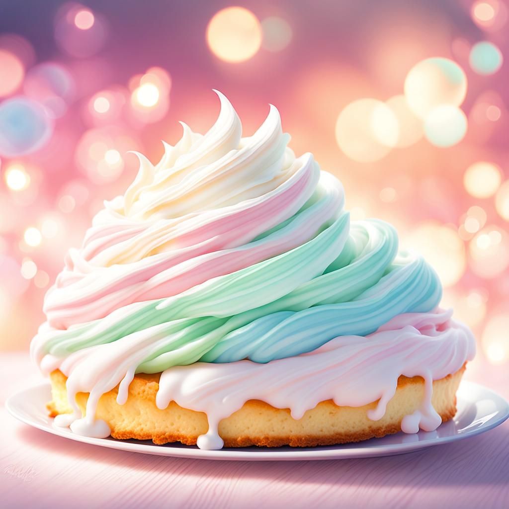 Pastel Food Photography of Cloud Toast with Whipped Cream
