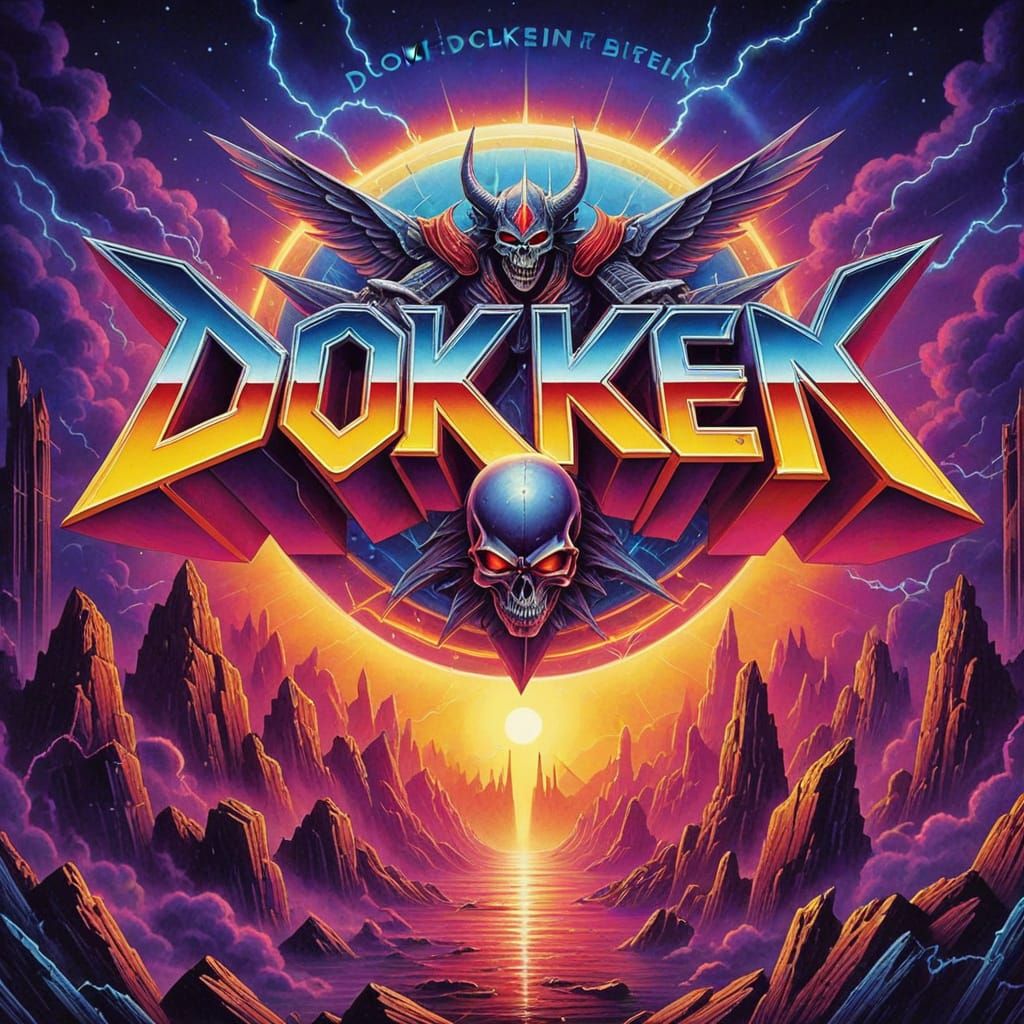 Epic 80s Heavy Metal Dokken Logo Art