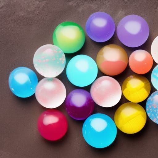 Colorful Melting Ice Cream Sandwich with Bubbles