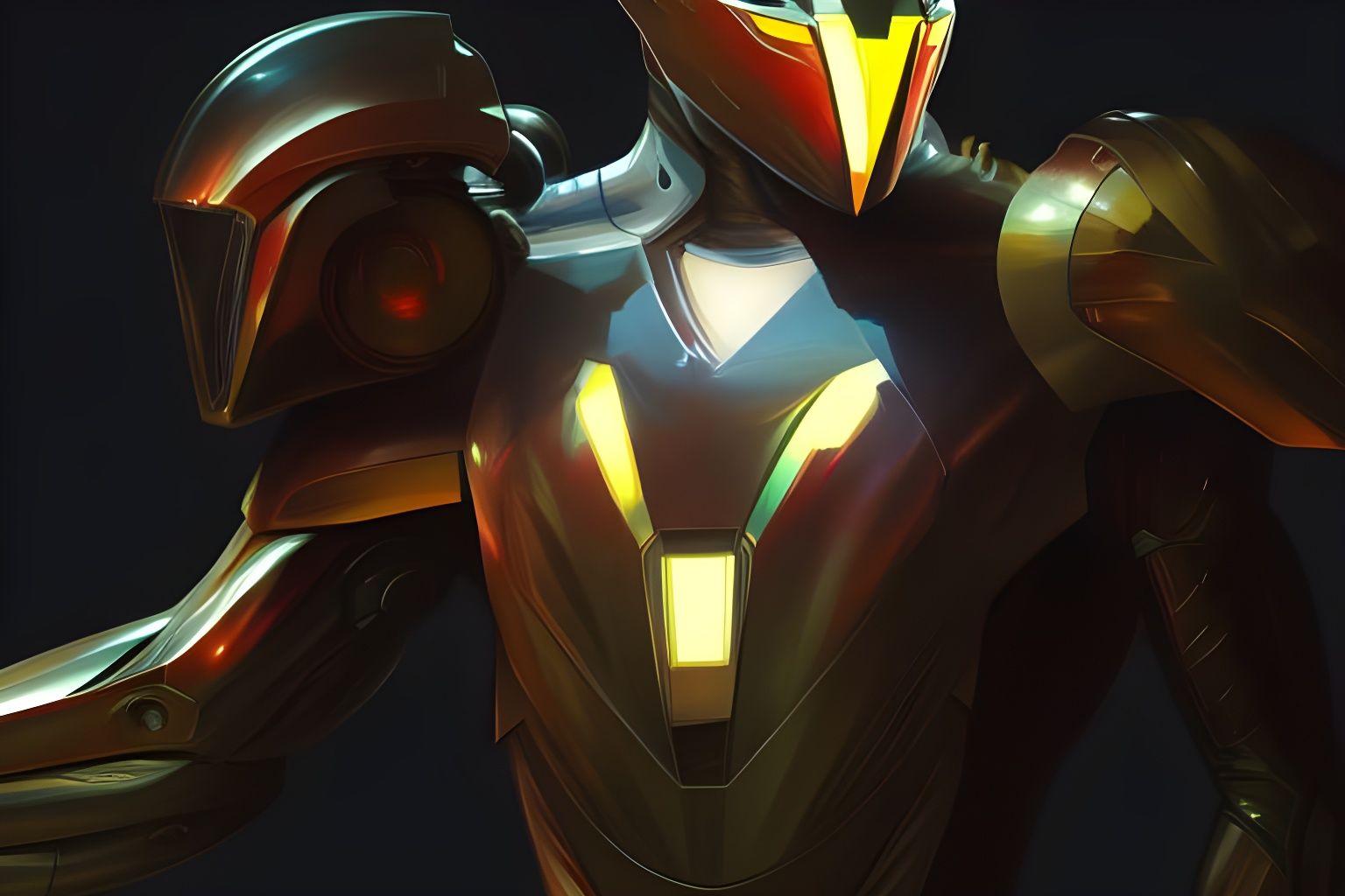 Superhero in Metroid Suit Concept Art