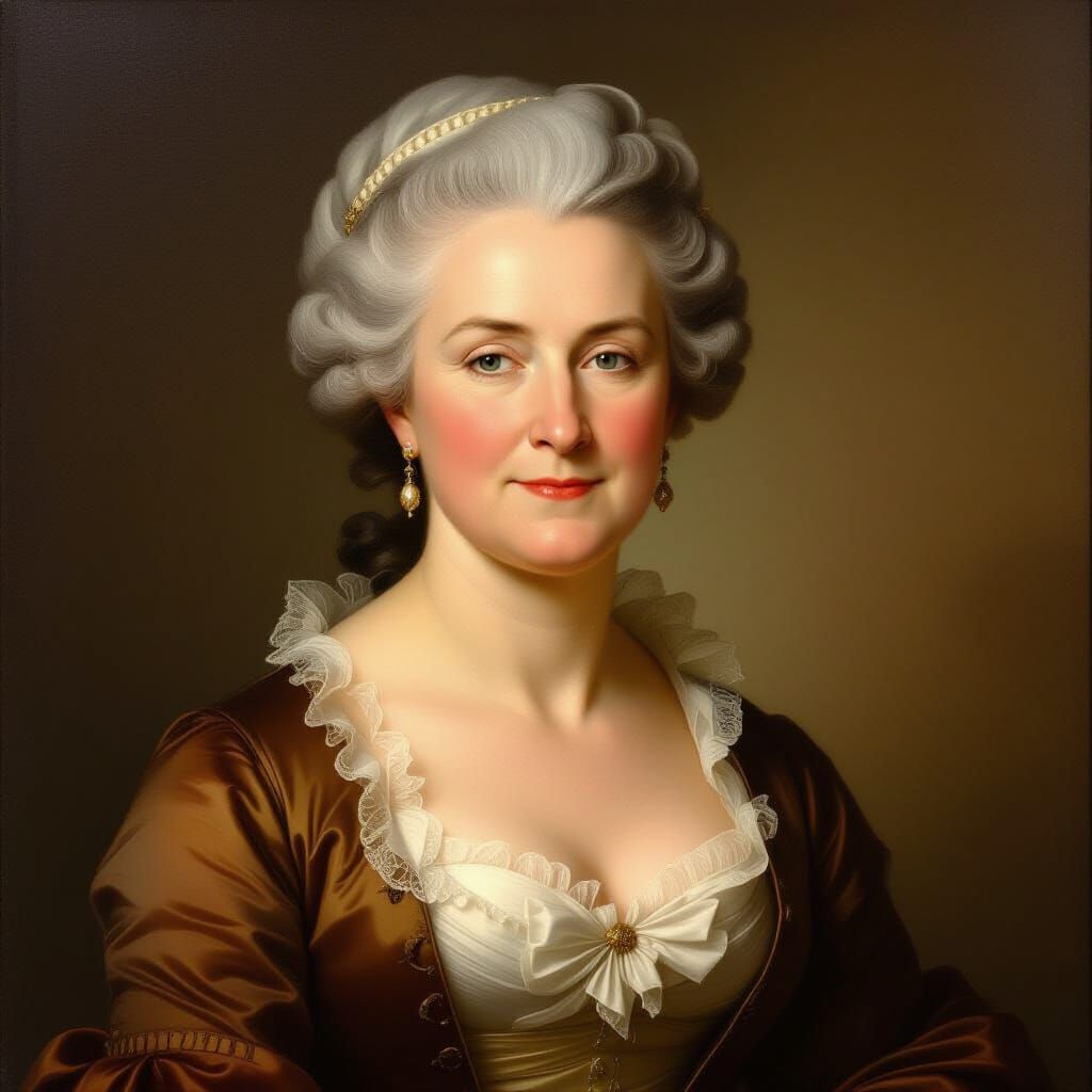 Portrait of Martha Washington in Classical Oil Style
