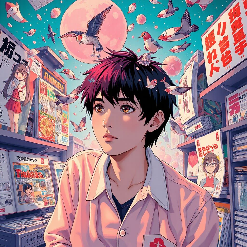 Otaku Metamorphosis: A Surreal Digital Art Piece