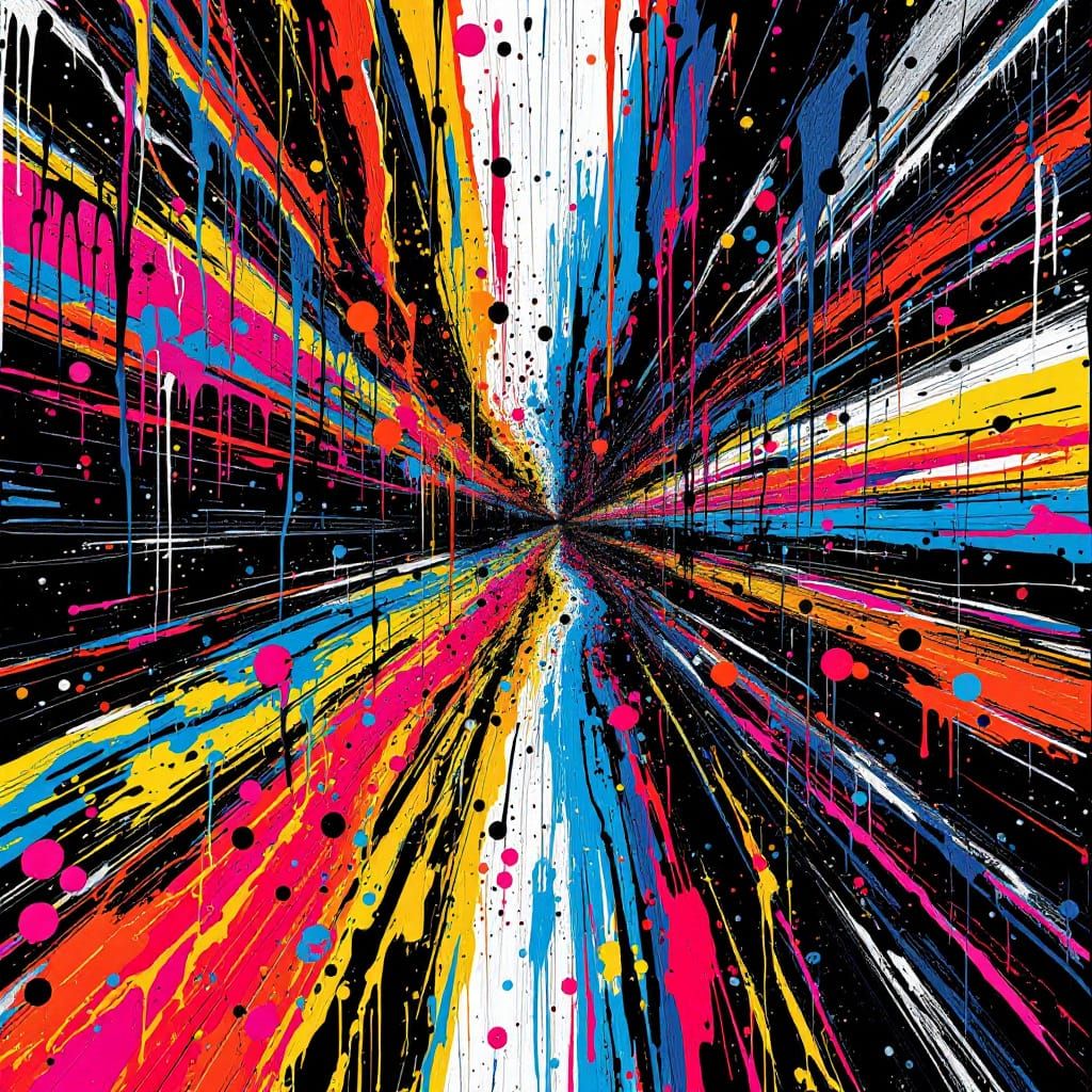 Abstract Splatter-Art Rorschach Test in 3D