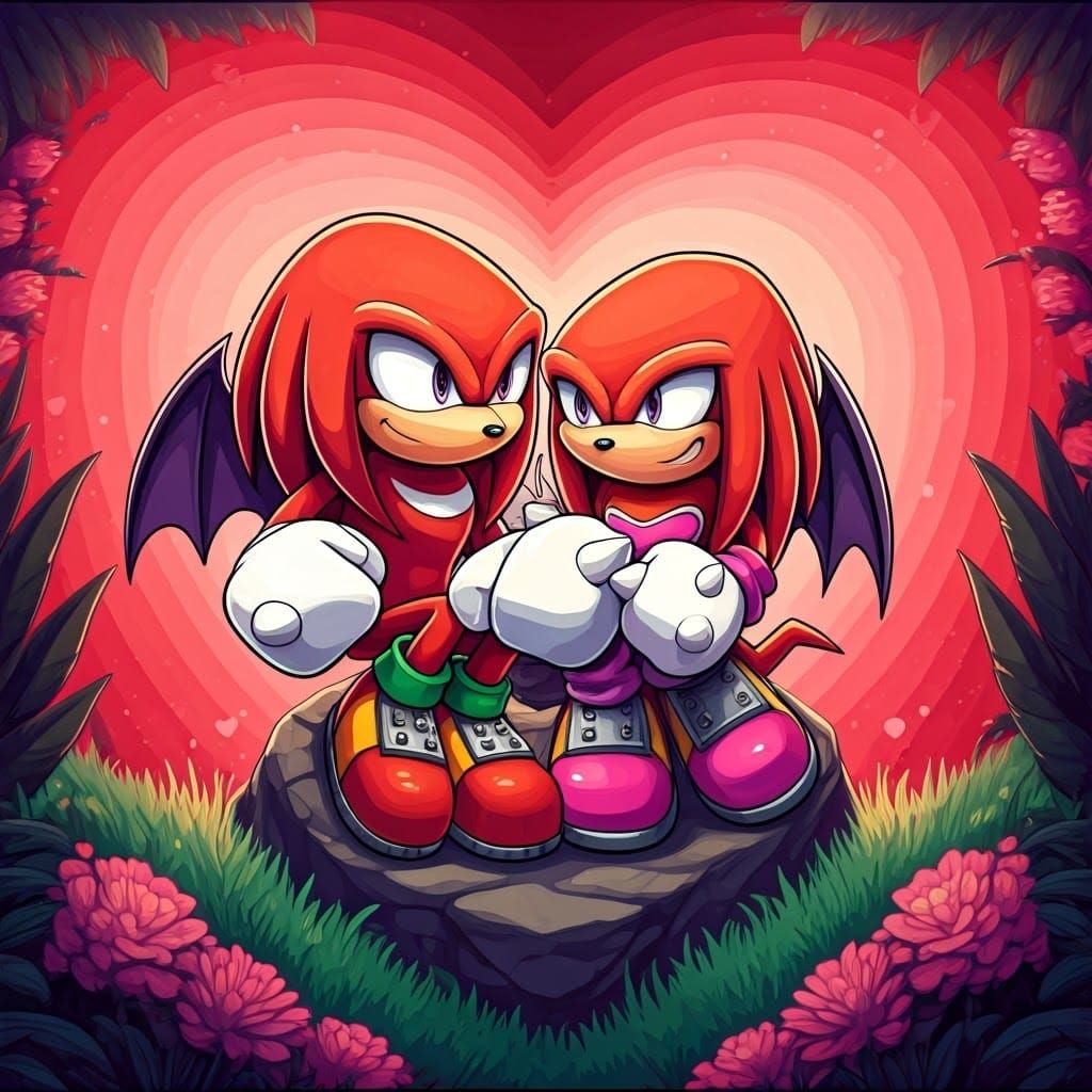 Cute Echidna and Bat Share Valentine's Day Moment