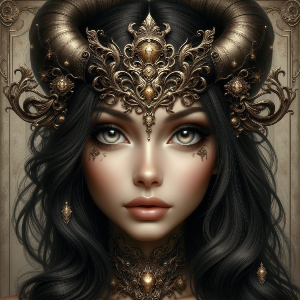 Beautiful Woman Portrait in Fantasy Style