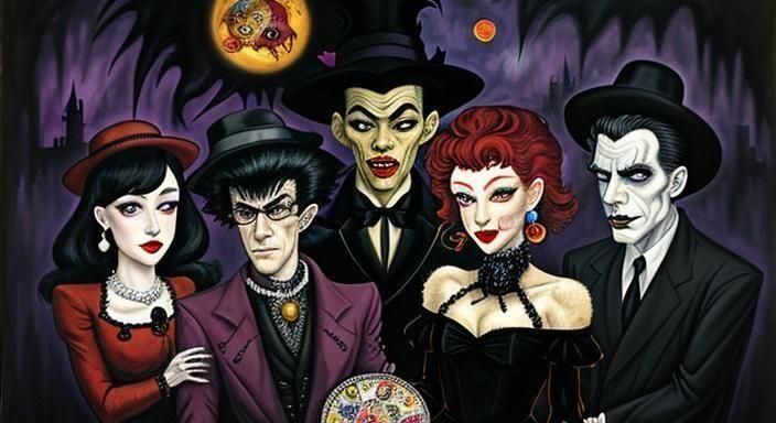 Vampire Puppets in Gris Grimly Dark Fantasy Style