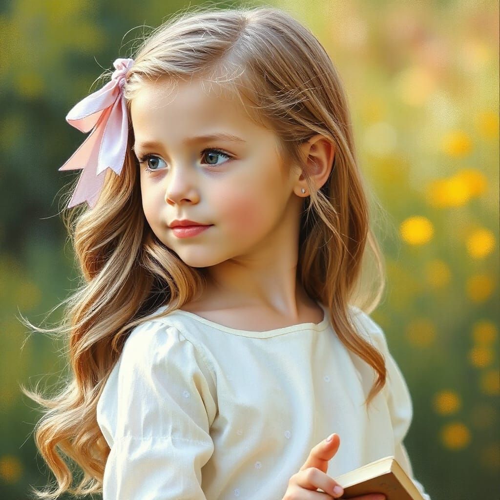 Dreamy Girl Portrait with Blonde Hair