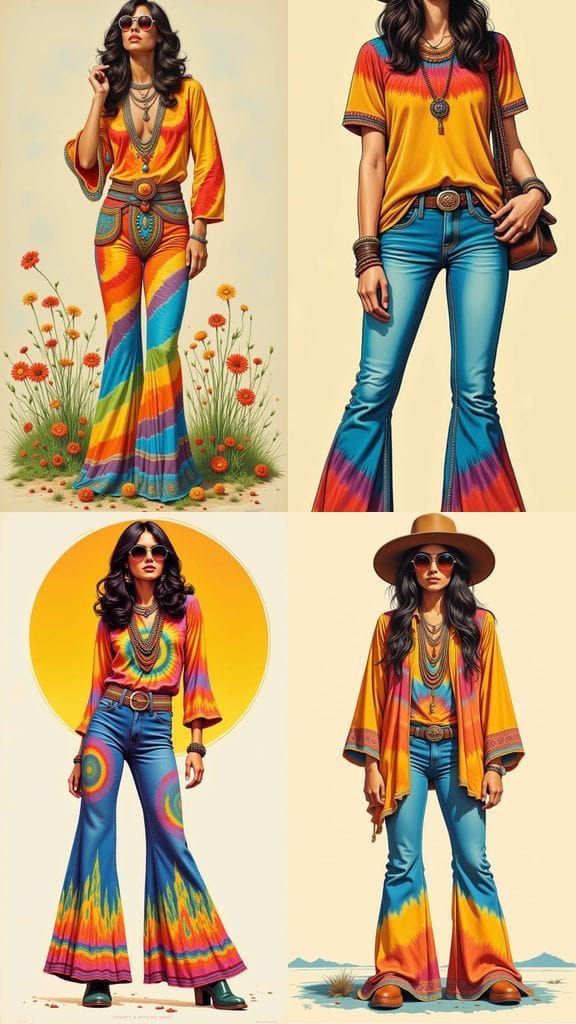 Retro 1970s Fashion Ad Illustration