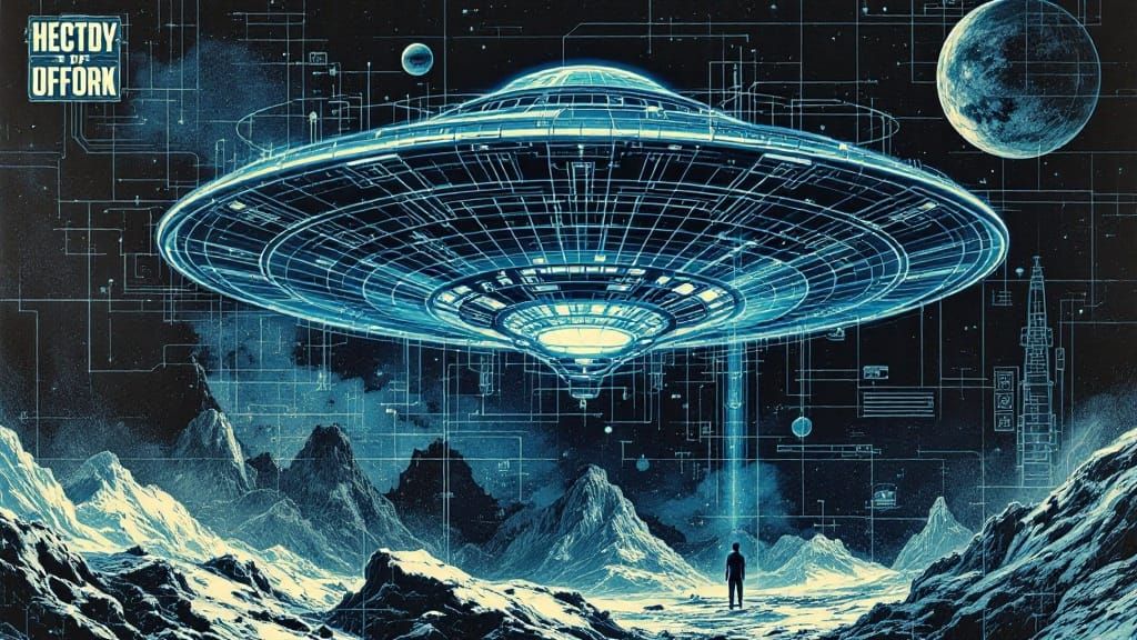 UFO Blueprint Comic Book Cover Art