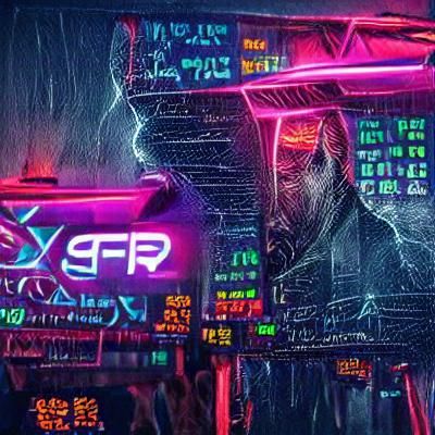 Cyberpunk Crypto Trading in Neon Cityscape