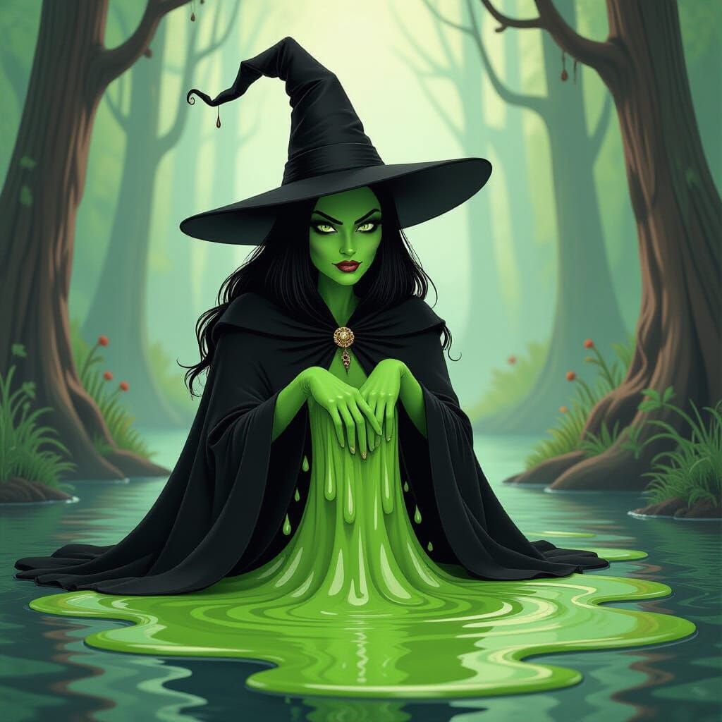 Wicked Witch Melts, Dark Whimsy Digital Art