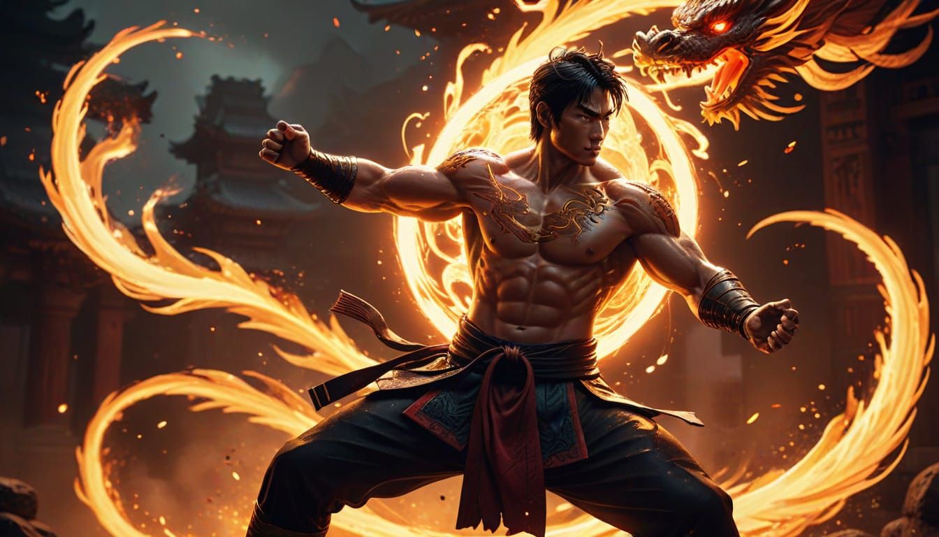 Martial Arts Hero in Epic Comic Book Style