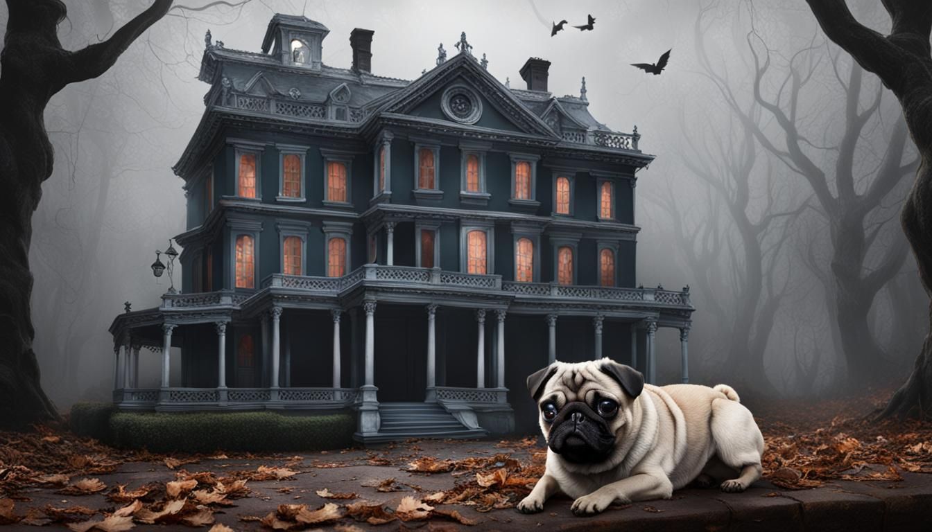 Pug in a Realistic Haunted Mansion