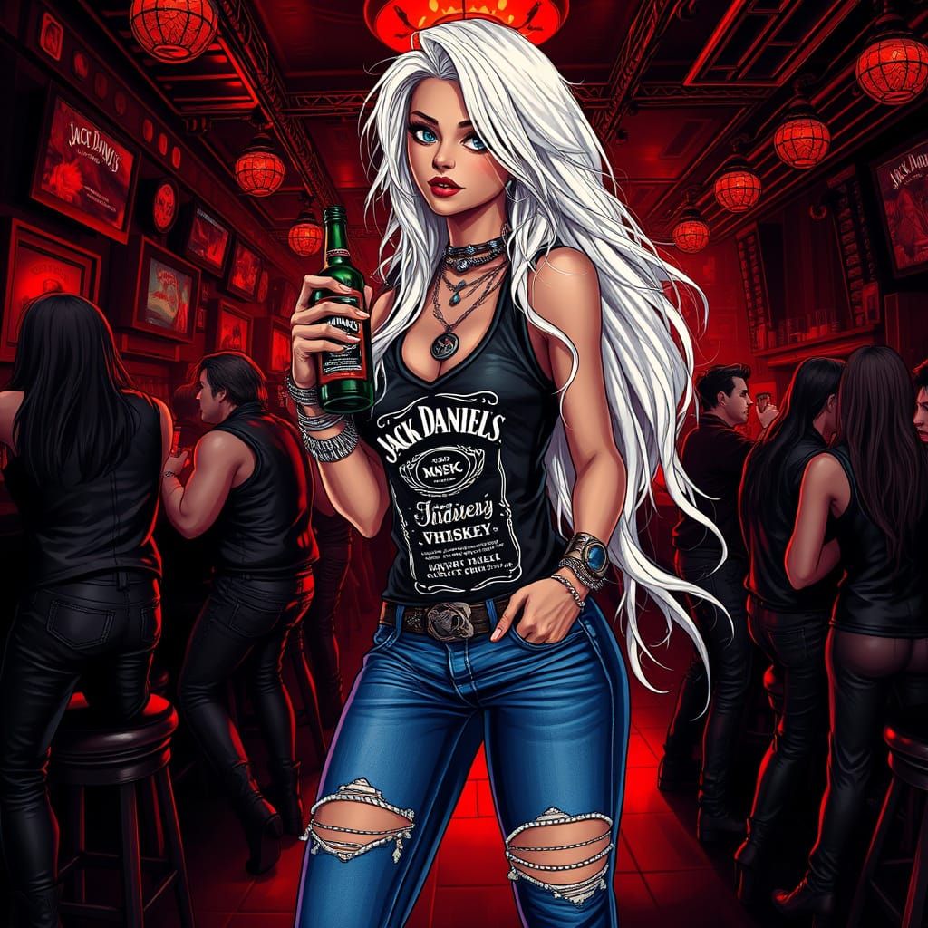 Gothic Rebel in Leather and Lace