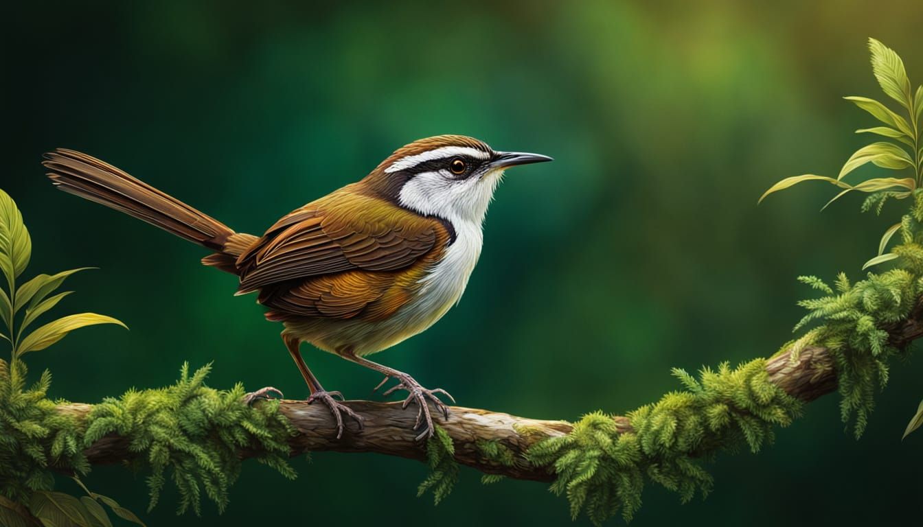 White-throated Wren-Babbler in Splash Art Style