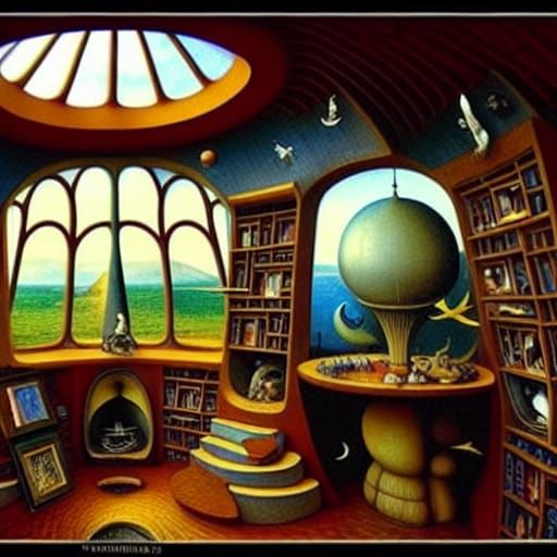Surreal Dome House in Visionary Art Style