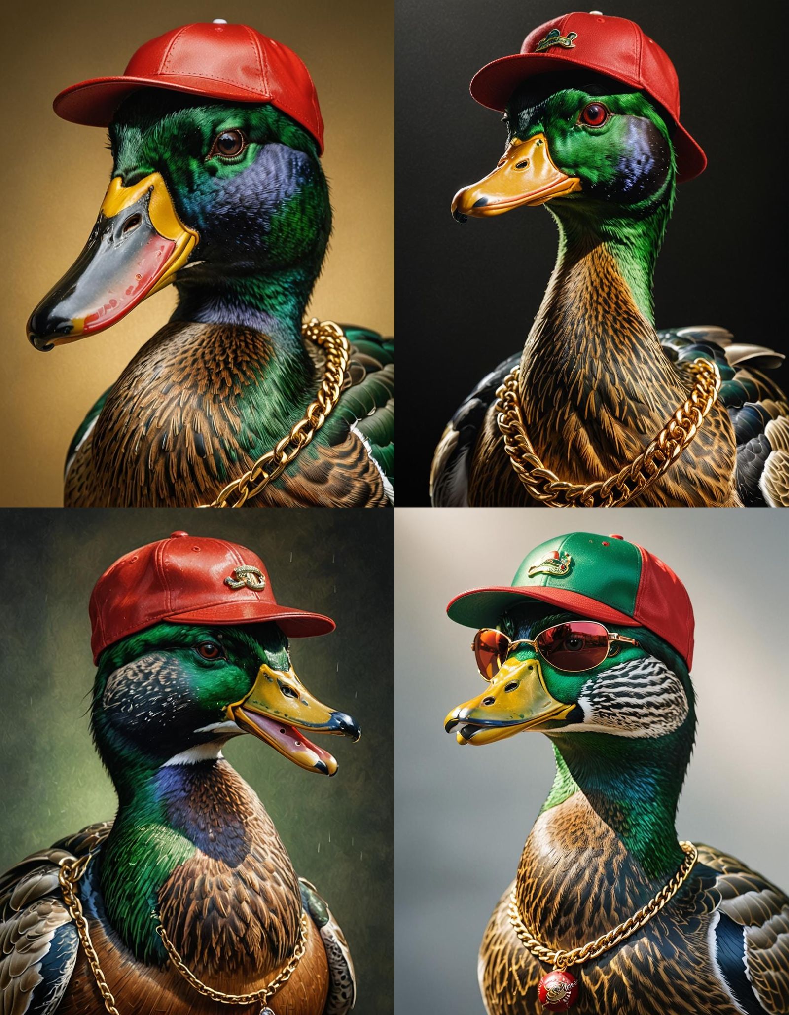 Mallard Duck with Accessories in Photorealistic Style