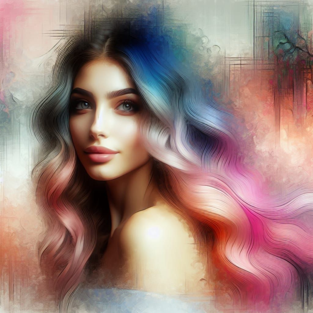 Softly Smiling Watercolour Goddess in Ethereal Dreamscapes