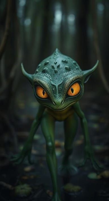 Swamp Creature Close-up in Dark Fantasy Style