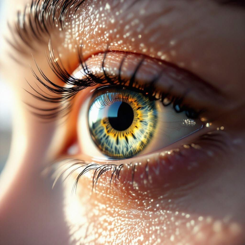 Macro Human Eye Close-Up with Detailed Iris