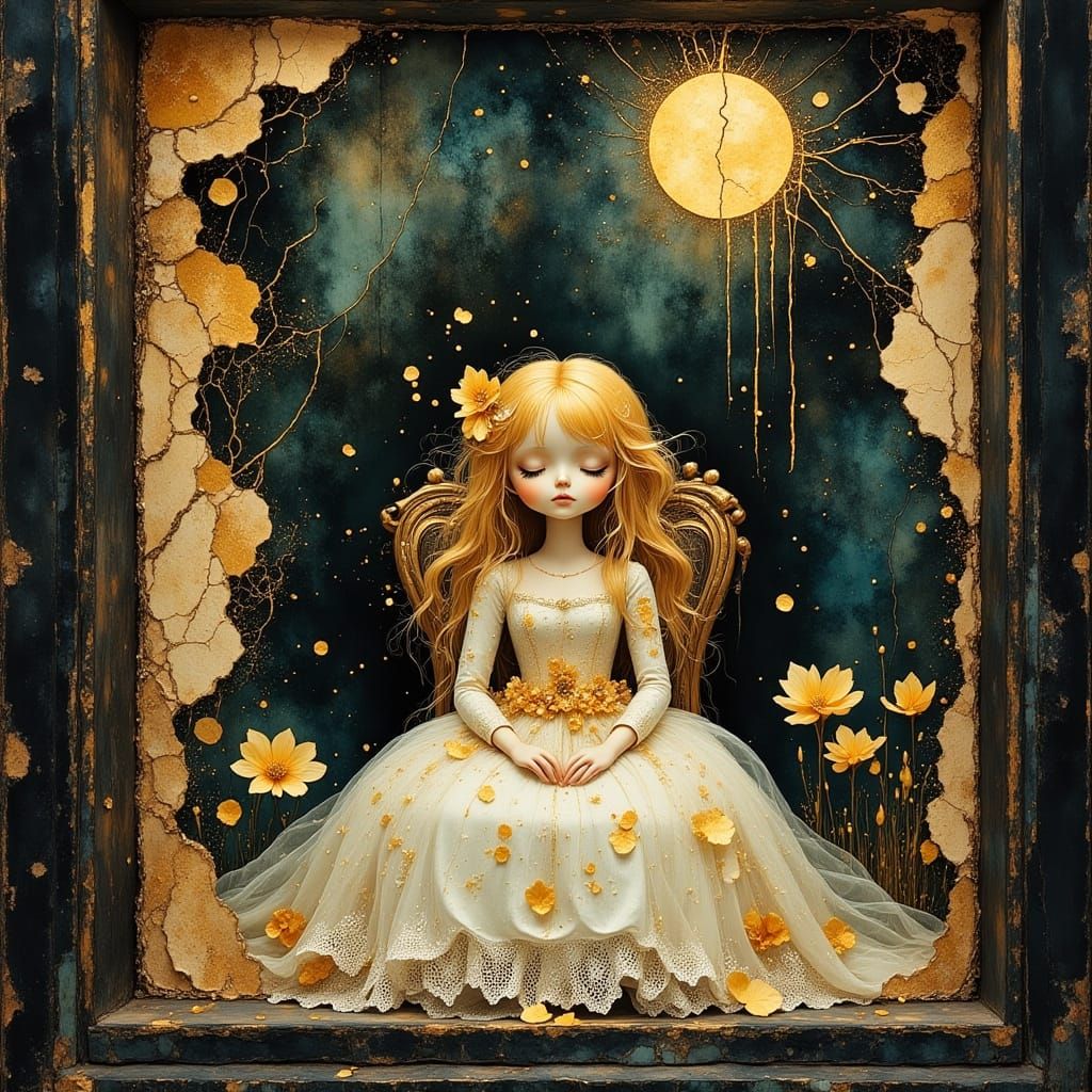 Victorian Era Doll in a Faded Store Window