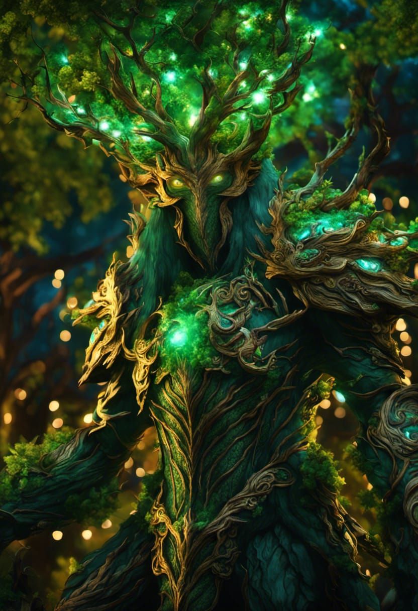 Majestic Treant Warrior in Epic Bark Armor