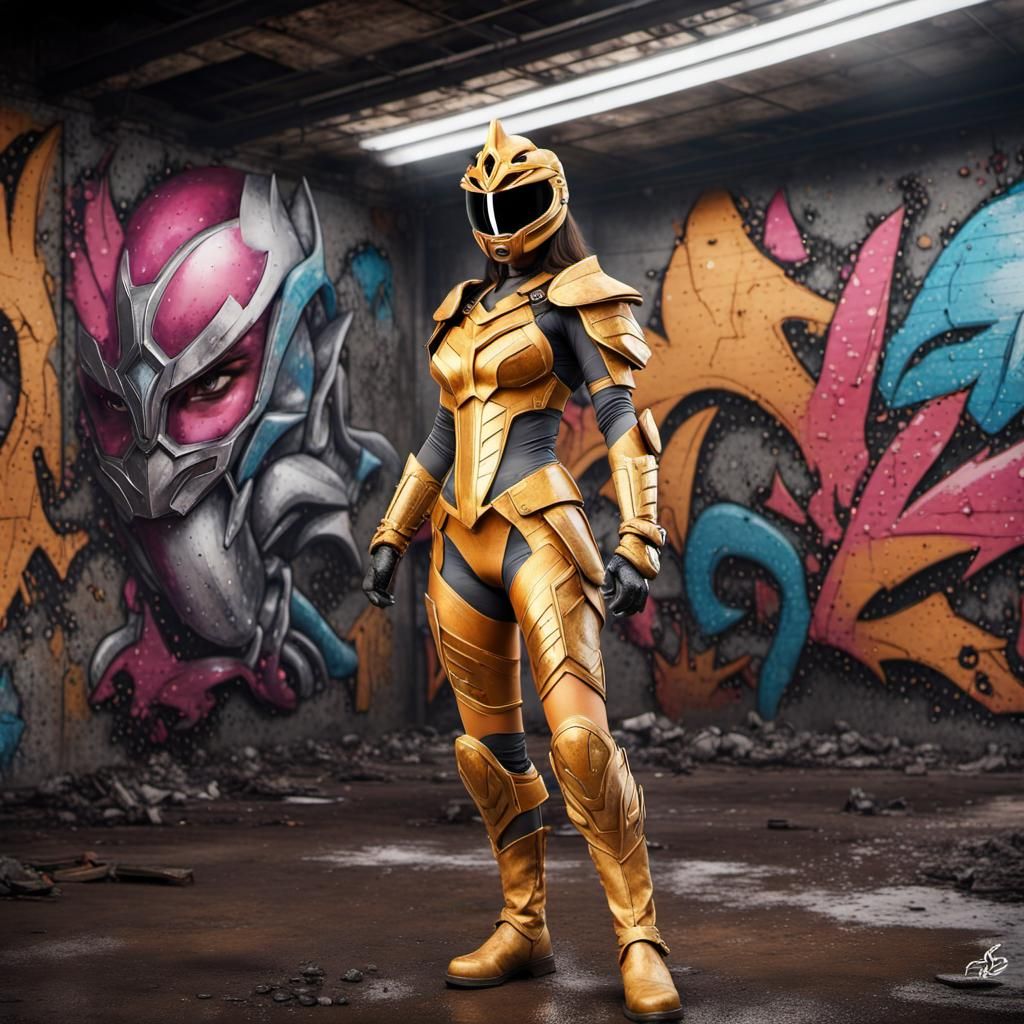 Gritty Armored Female Superhero in Ultra-Realistic Style