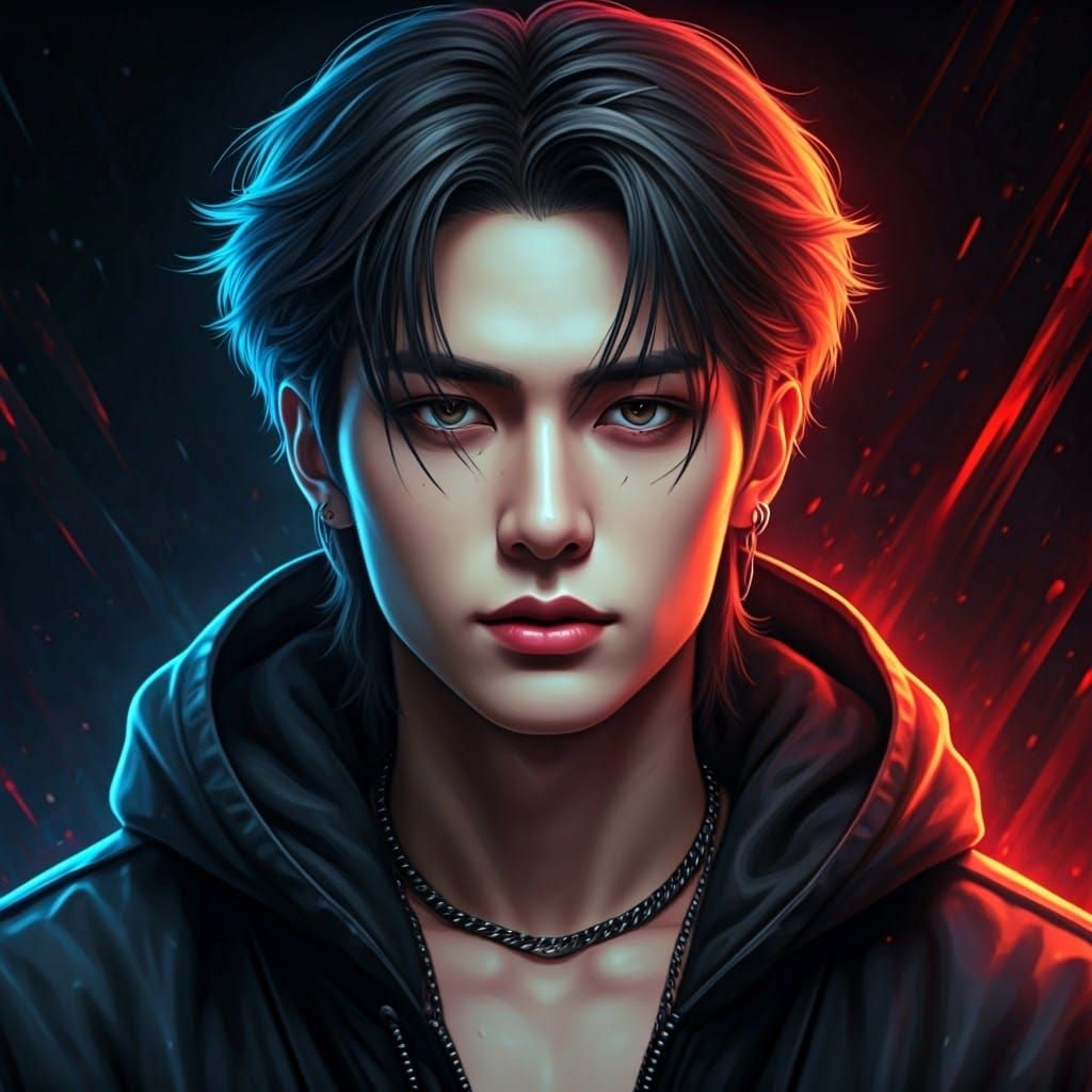 Hyper-Realistic Portrait of Hyunjin in Dark Fantasy Style