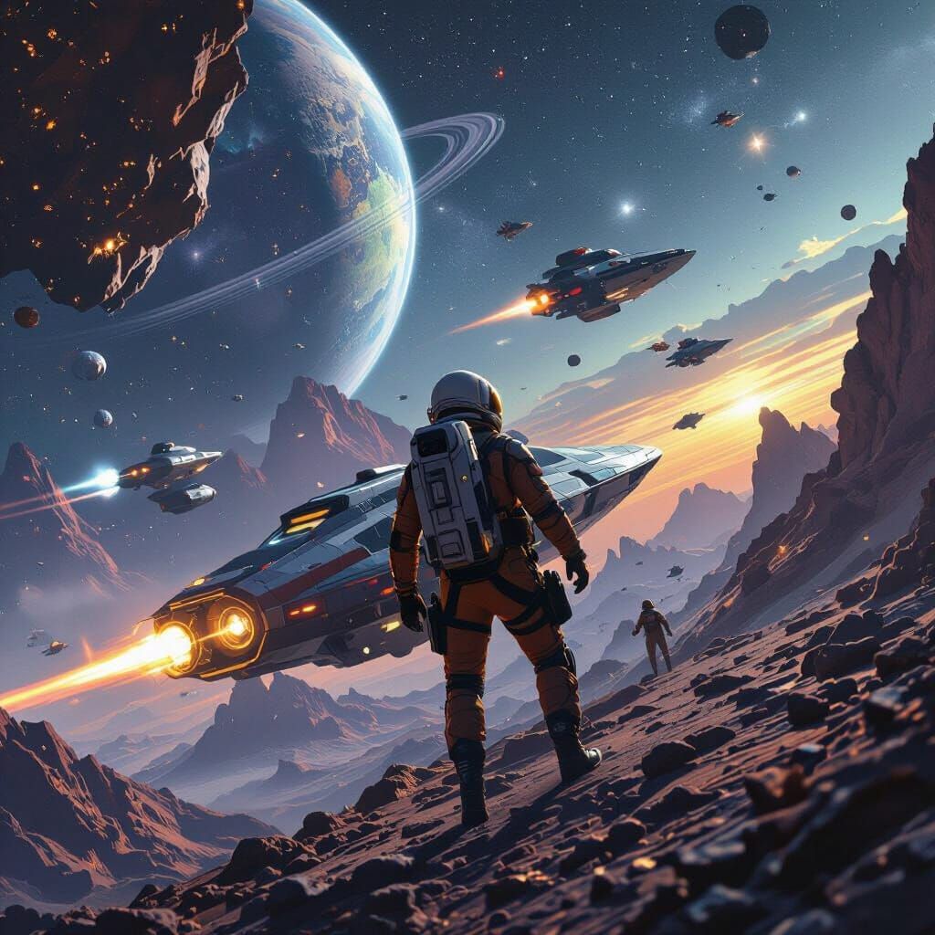 Fearless Space Explorer Navigates Treacherous Galaxy in Film...