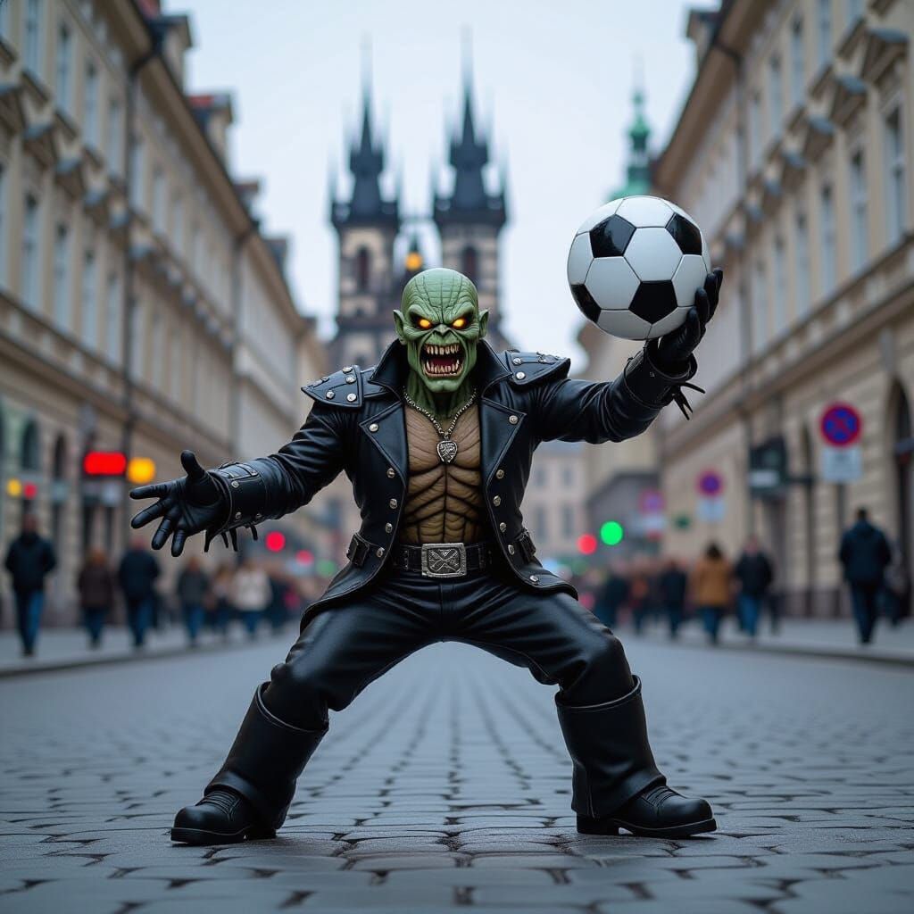 Eddie Dunking Globe Basketball in Ruined Warsaw