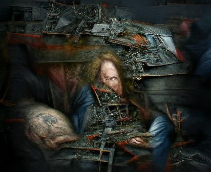 Disturbing Wreckage Illustration in Dark Style