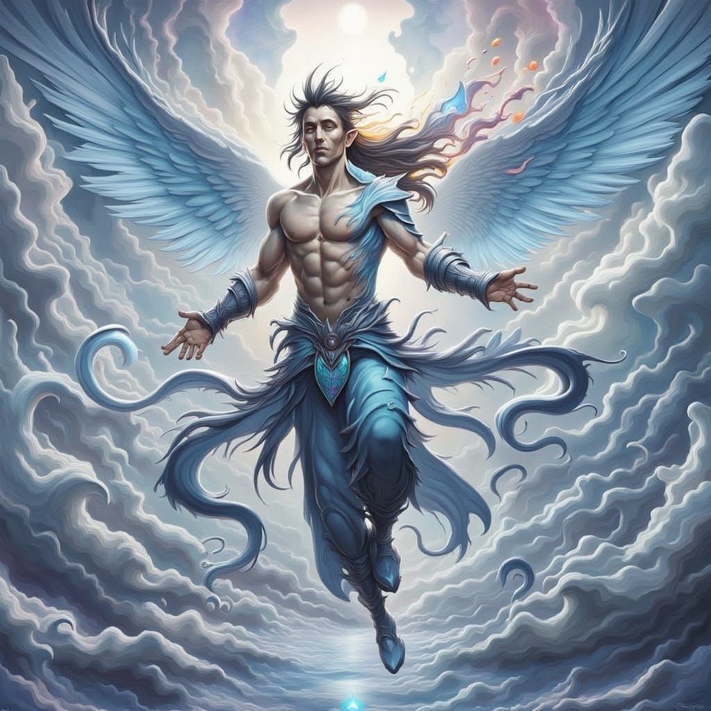 Ethereal Elven Prince Embodies Dragon Essence in Vibrant, Su...