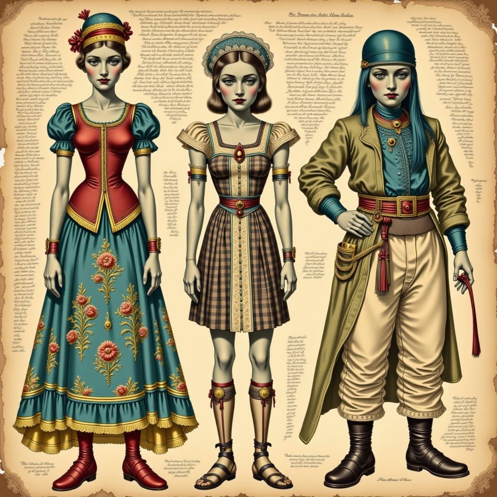 Golden Age Aliens as Vintage Paper Dolls