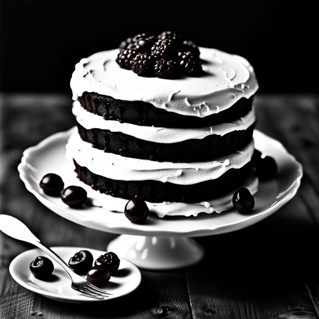 Film Noir Still Life of a Mini Cake