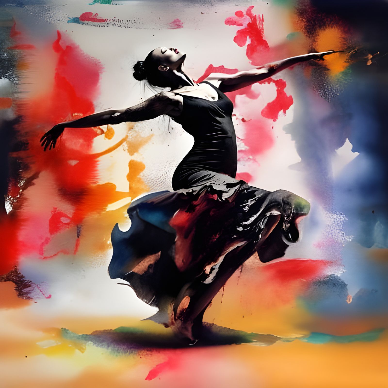 Abstract Watercolor Splash Art: The Soul of Dance