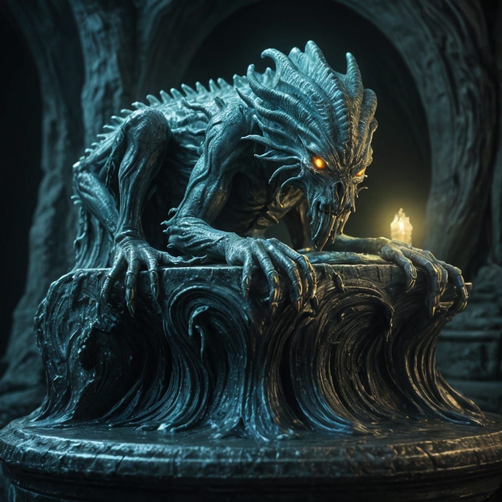 Mythical Cthulhu-Styled Banshee in Dramatic Scene