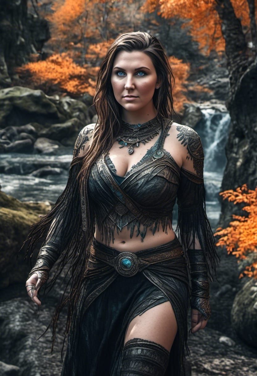 Detailed Portrait of Brunette Woman in CG Style