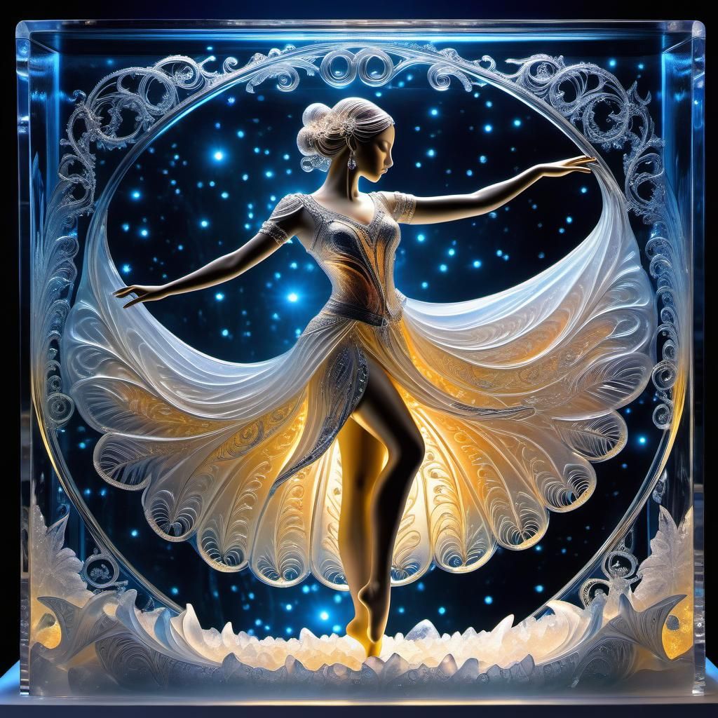 Exquisite Ice Dancer Sculpture, Dreamlike Art