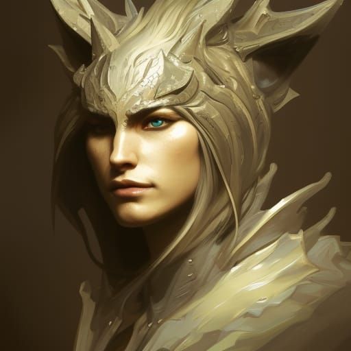 Hyperdetailed Dragon Wolf Portrait in Volumetric Lighting