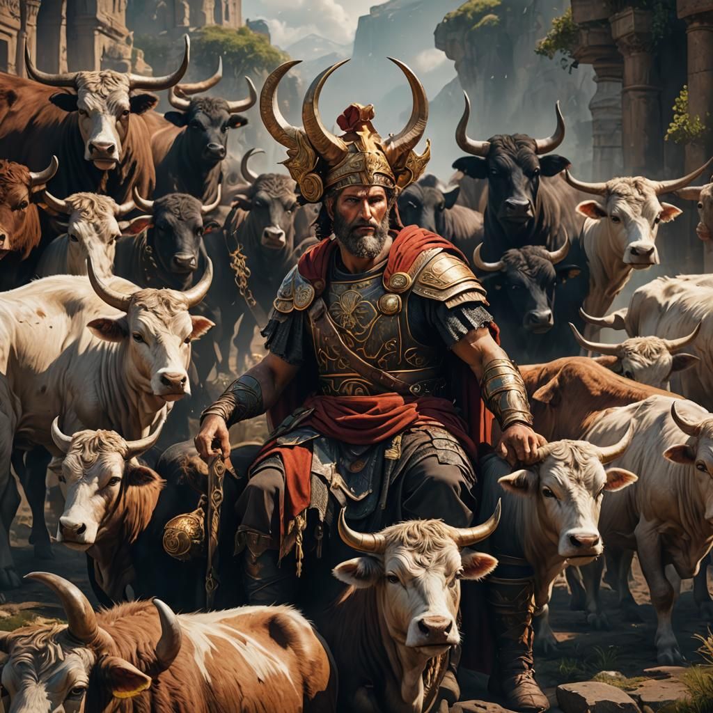 Pales, Roman Deity of Shepherds: Detailed Matte Painting