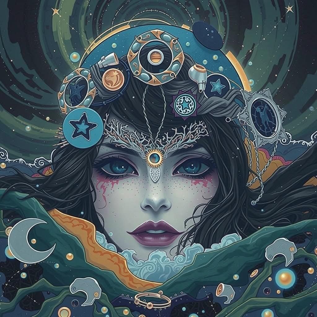 Sea Queen in Tempest, Grisaille Art