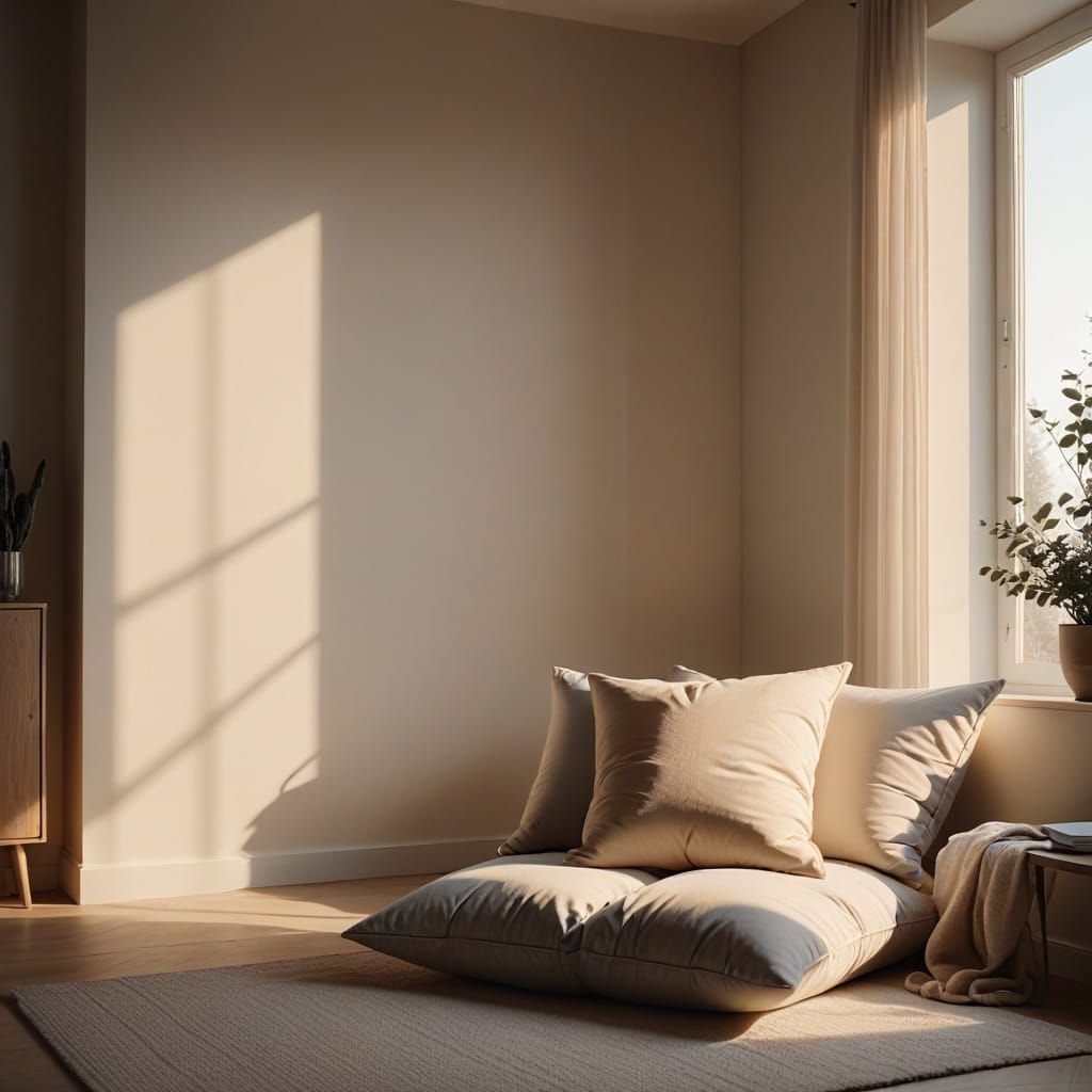Minimalist Room at Sunrise in Scandinavian Design
