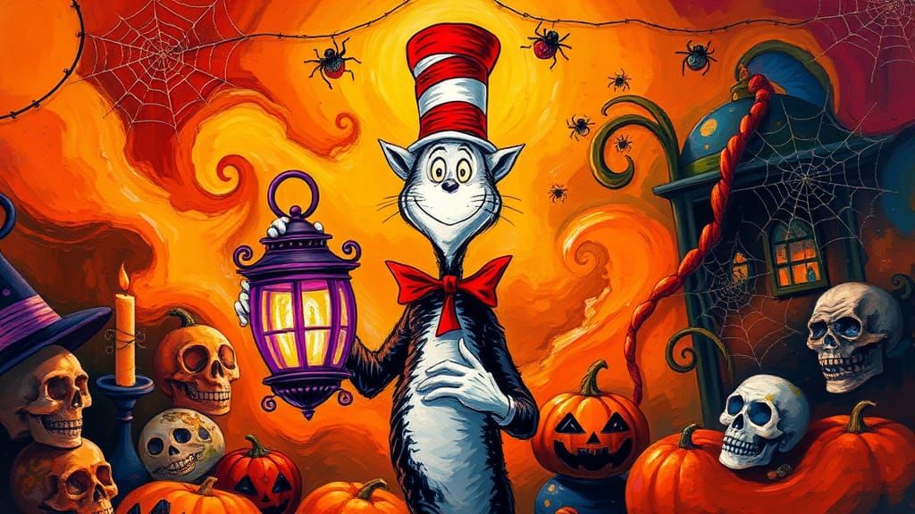Cat in the Hat's Halloween Party: Fauvist Dreamscape