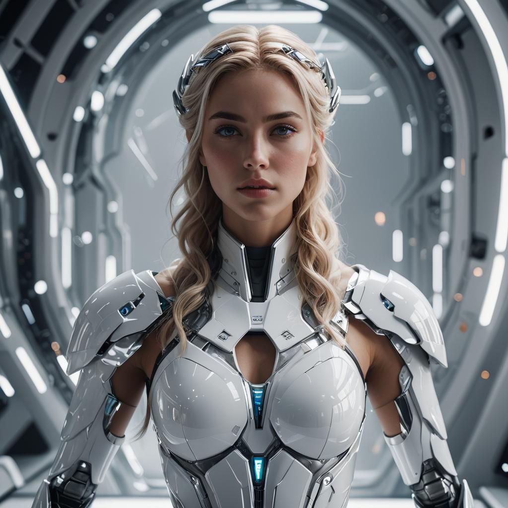 Futuristic Ceramic Goddess in Bio-Organic Style