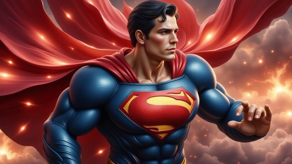 Surreal Pop Art Superman Icon