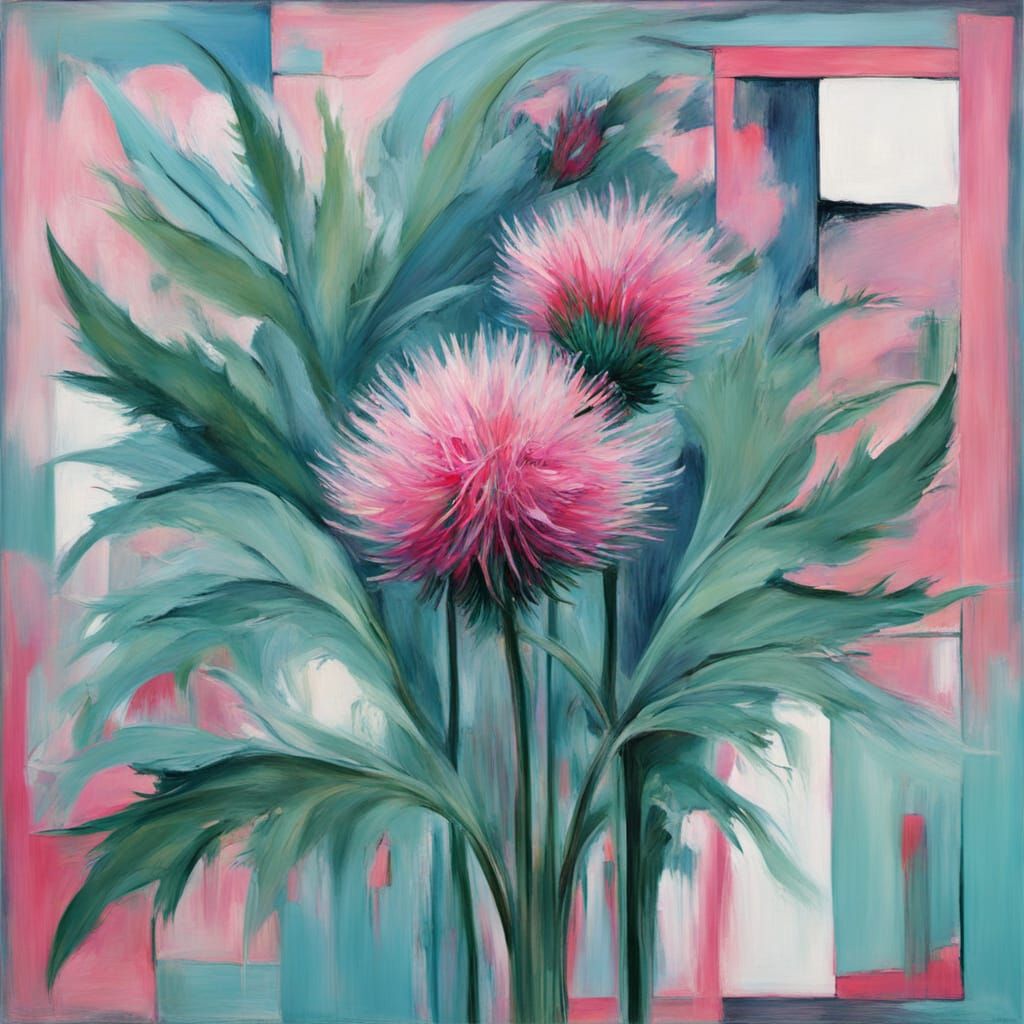 Moody Blue Milk Punch Abstract Surrealism Painting