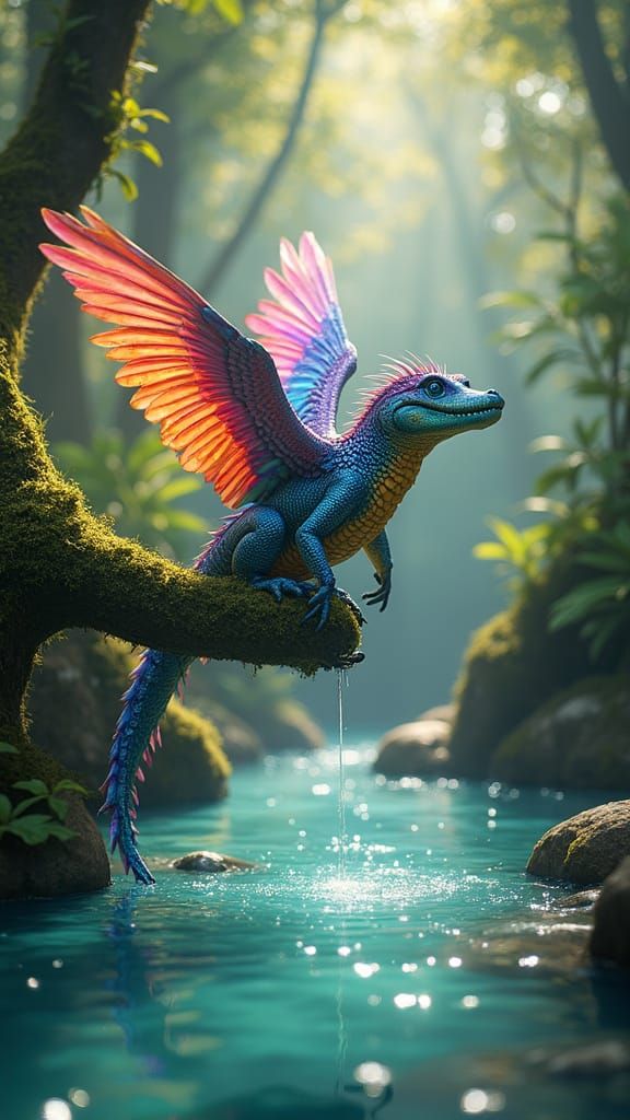 Crocodile-Parrot Hybrid Emerges in Enchanted Jungle