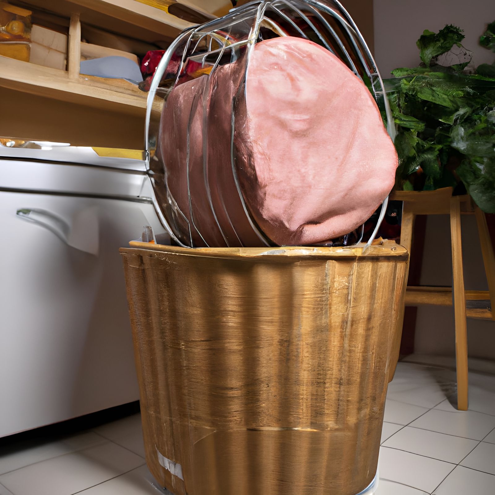 Ham Laundry Hamper in Laundry Room