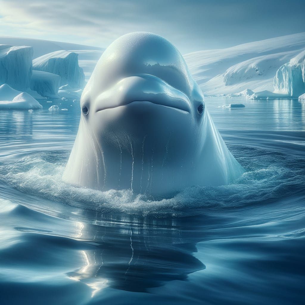 Beluga Whale in Icy Arctic Waters