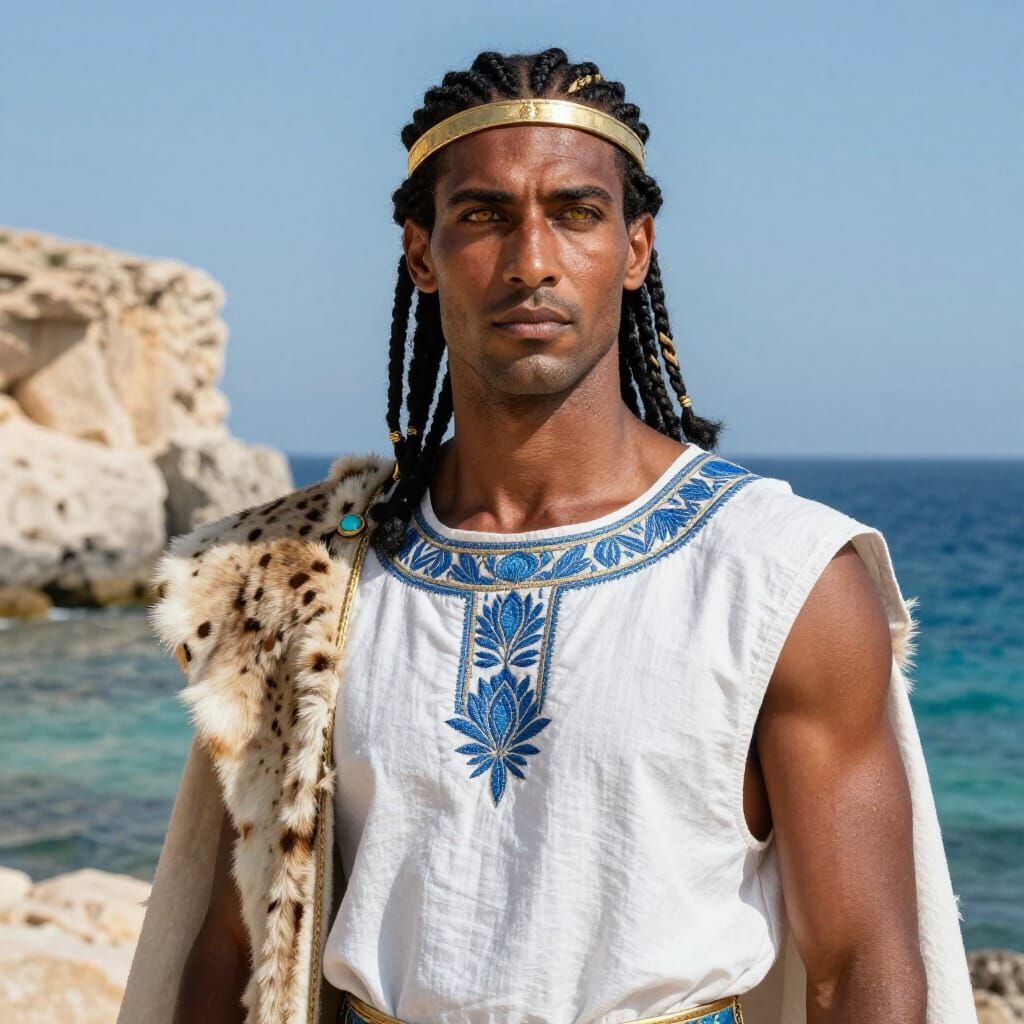 Photorealistic Portrait of Ancient Libyan Man